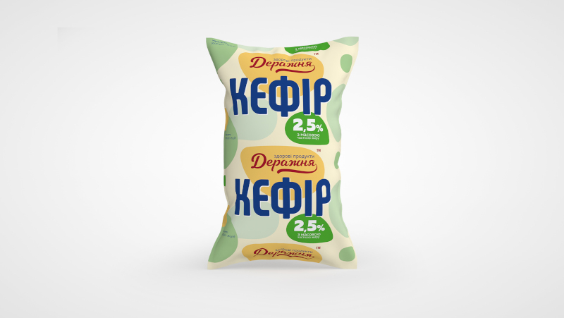 Кефір ДЕРАЖНЯ 2,5%, 900г, плівка поліетиленова